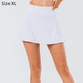 thumbnail image 2 of Falda de tenis plisada para mujer con bolsillos, pantalones cortos, faldas de golf atléticas de cintura alta, color blanco, 2 of 6