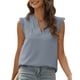 thumbnail image 2 of Blusa sin Mangas con Cuello en V para Mujer Blusa sin Mangas de Encaje con Pliegues de Color Puro Blusa sin Mangas Chaleco Camisas Camiseta sin Mangas para el Día a Día ANGGREK Otros, 2 of 7