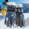 thumbnail image 3 of Gpaecead Toddler Ski Gloves Kids Boys Girls Gloves Winter Outdoor Windproof Warm Gloves Snow Gloves For Cold Weather Ski Gloves Dark Blue, 3 of 3