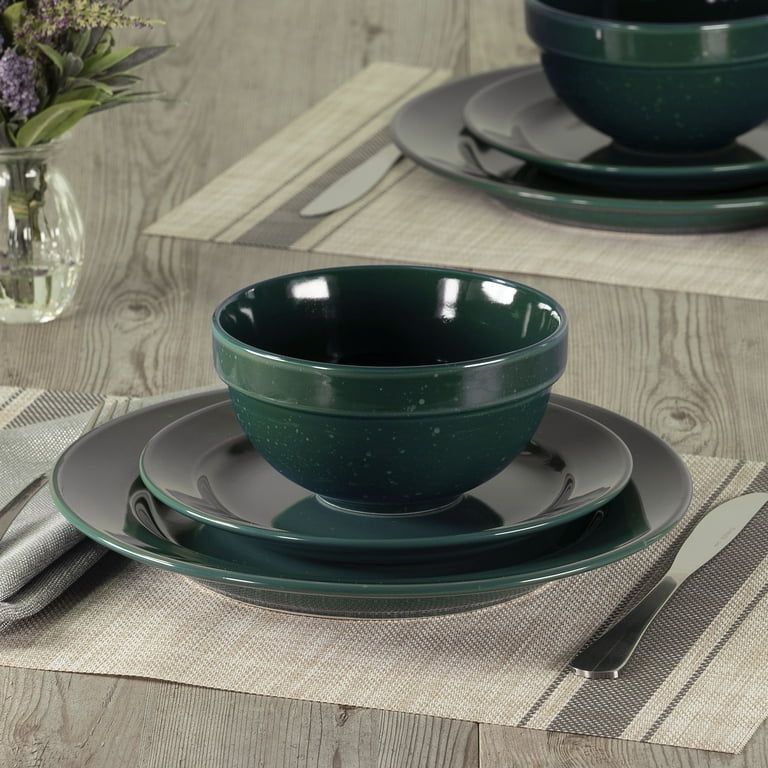 Mainstays 12-Piece Eco-Friendly Dinnerware Set, Black