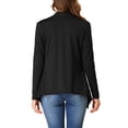 thumbnail image 3 of INSPIRE CHIC Women's Leopard Print Long Sleeve Open Front Cardigan Dark Black S, 3 of 5