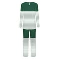 thumbnail image 5 of Cavosen Two Piece Lounge Set for Women with Pocket 2 Piece Pajamas Sets Long Pants Long Sleeve Sleepshirts Sleepwear Pleated Striped Nightwear Casual Homewear Fall Winter, 5 of 6