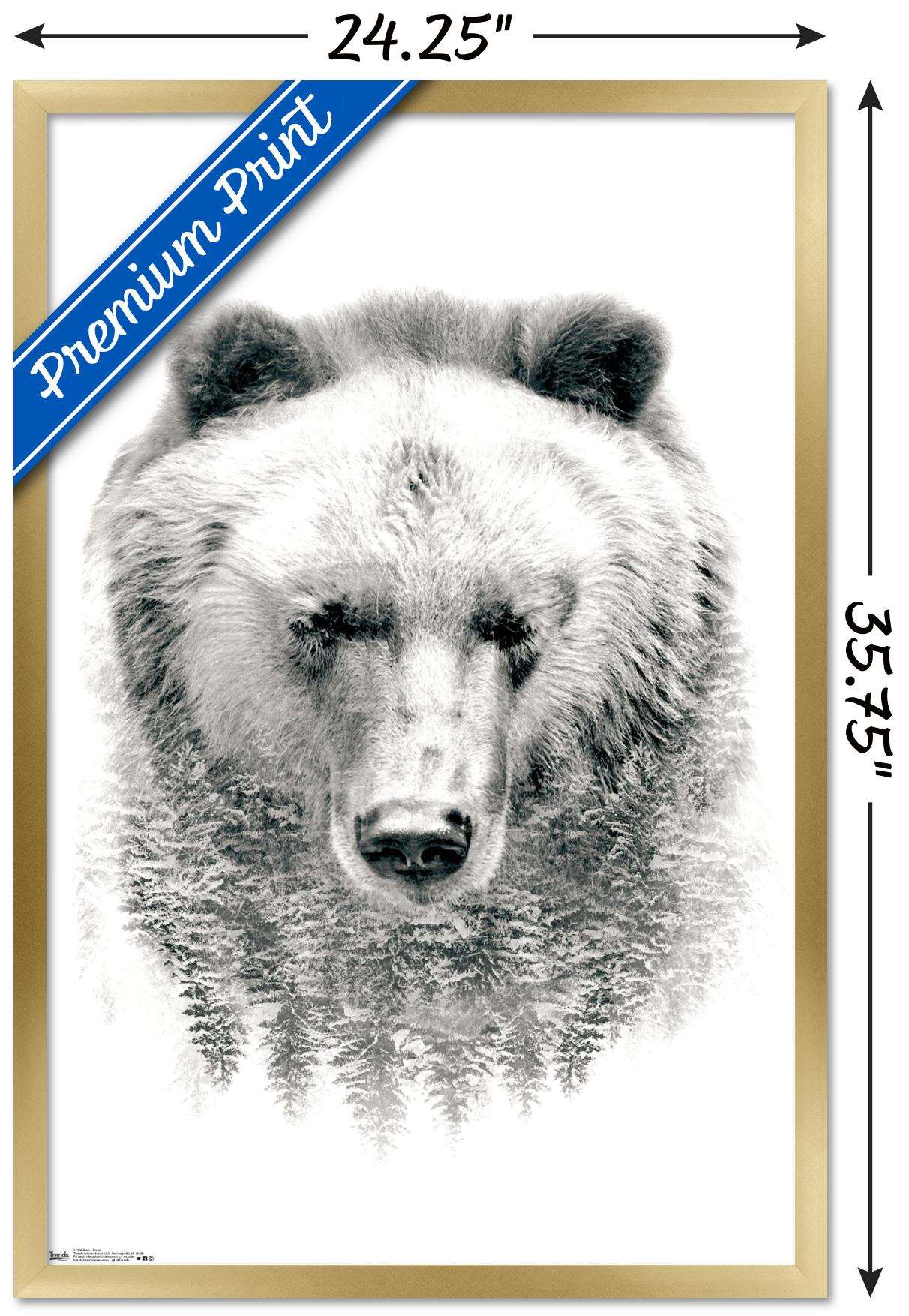 Bear - Trees Wall Poster, 22.375" x 34", Framed