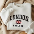 thumbnail image 2 of London England Embroidered Sweatshirt, City Crewneck, British Flag Sweater, UK Travel Gift, English Souvenirs, London sweatshirt, 2 of 5
