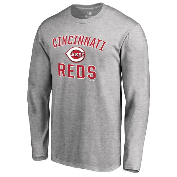 Men's Ash Cincinnati Reds Victory Arch Long Sleeve T-Shirt