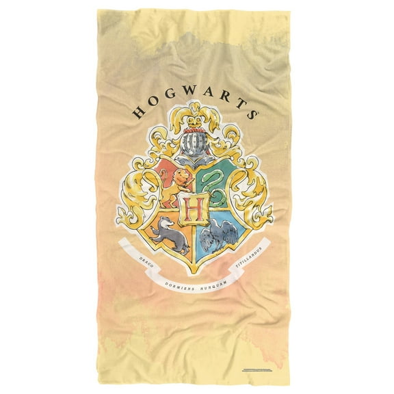 Harry Potter Watercolor Hogwarts Sigil Officially Licensed Beach Towel 30' X 60'