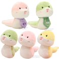 thumbnail image 2 of Kawaii Bowtie Snake Plushie Soft Stuffed Animals Cute Snakes with Bib Neckbow With Pray Words Health Lucky Rich Wish, 2 of 5