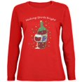 thumbnail image 1 of Christmas Making Spirits Bright Red Womens Long Sleeve T-Shirt, 1 of 1