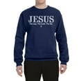 thumbnail image 2 of Wild Bobby Jesus the Way. The Truth. The Life Inspirational/Christian Unisex Crewneck Graphic Sweatshirt, Navy, X-Large, 2 of 5