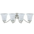 thumbnail image 5 of Aspen Creative 62136, Four-Light Metal Bathroom Vanity Wall Light Fixture, 23 1/2" Wide, Transitional Design in Brushed Nickel with Faux Alabaster Glass Shade, 5 of 6