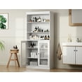 thumbnail image 3 of 100% Solid Wood 32" Bathroom Cabinet with Frosted Glass Doors and Adjustable Shelves, 3 of 6