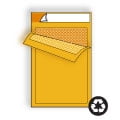 Bubble-Lite Catalog Mailers (No. 1), 7-1/4" x 12", Golden Kraft, 55 lb, Kwik-Tak Peel and Seal, Recycled, Air-Cushioned Clear Bubble Liner, Moisture Resistant, Weld Seam - Box of 100 Mailers