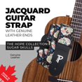 thumbnail image 5 of Perri's The Hope Collection by Selena 2" Jacquard Guitar Strap Happy Sugar Skulls w Black Background 2 in., 5 of 8