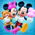 thumbnail image 1 of Kit de pintura por números, arte al óleo artesanal, imagen de Mickey Minnie, decoración de pared del hogar, 40x40cm, 1 of 9