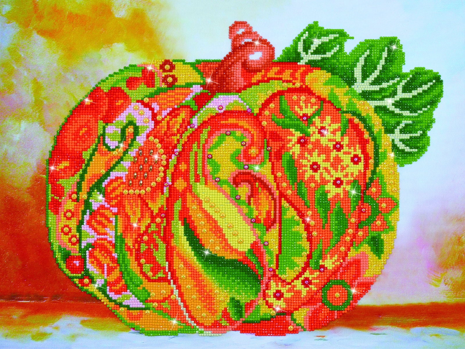 Diamond Dotz Autumn Pumpkin Amber Sparkle Diamond Painting Kits for Adults - Diamond Art Kits a Relaxing Creative Craft Kit with Dotz Gems