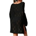 thumbnail image 4 of Liacowi Women Crochet Knit Blouse See Through Bikini Cover Up Casual Loose Tunic Tops Swim Beach Bathing Suit Clothing, 4 of 4
