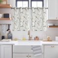 thumbnail image 2 of Vintage Botanical Kitchen Curtains Short 45 Inch Length, Birds Branch Watercolor Leaf Grommet Top Bedroom Living Room Curtains, Light Filtering Cafe Curtain Drapes 2 Panels Set 84''x45'', 2 of 9
