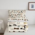 thumbnail image 5 of Homewish Dog Paw Bone Twin Comforter Sets,Woof Print Bedding Set,Beige,Reversible,2pcs,1 Comforter and 1 Pillowcase, 5 of 7