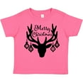 thumbnail image 3 of Inktastic Merry Christmas Reindeer Antlers with Ornaments Boys or Girls Toddler T-Shirt, 3 of 5