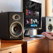 Audioengine A5+ Bluetooth Wireless Powered Wooden Bookshelf Speakers - Pair (White)