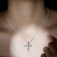 thumbnail image 5 of Rosec Jewels Lab Diamond Cross Necklace (EF-VS Quality) Unisex Cross Pendant with Chain - Ready to Gift for Christmas, 14K White Gold, 5 of 8