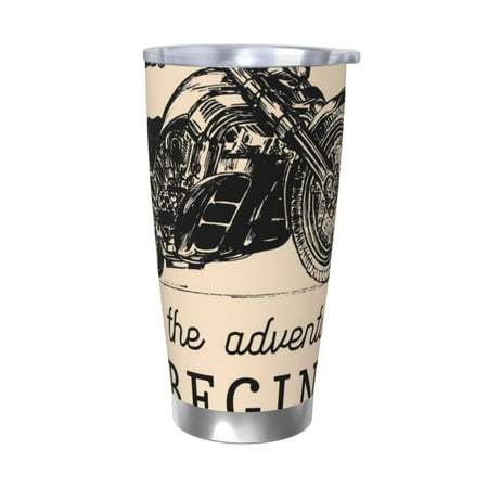 

Bingfone Let The Adventure Begin for 20 Oz Stainless Steel Travel Mug Double Wall Water Coffee Cup for Home Office Outdoor Works Great for Ice Drinks and Hot Beverage-Without Straw
