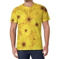 thumbnail image 2 of T Shirt For Men Sunflower Print Yellow Gerbera Flowers Awesome O Neck Popular Tee Shirt Summer Coupl, 2 of 7