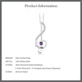 thumbnail image 3 of Gem Stone King Treble Clef Pendant Necklace for Women By Keren Hanan | 10K White Gold | Round Purple Amethyst and White Lab Grown Diamond | 0.25 Cttw | Gemstone Birthstone | With 18 inch Chain, 3 of 4