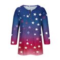 thumbnail image 5 of Odbmxy Womens T Shirts 3/4 Sleeve 4th of July Summer Tops for Women Stars Pullover Holiday Loose Blue Leisure Tops, 5 of 5