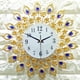 Grand Paon Vintage Diamant Or Horloge Murale Horloge Murale Silencieuse pour Salon Chambre Bureau Décoration de la Maison – image 2 sur 6