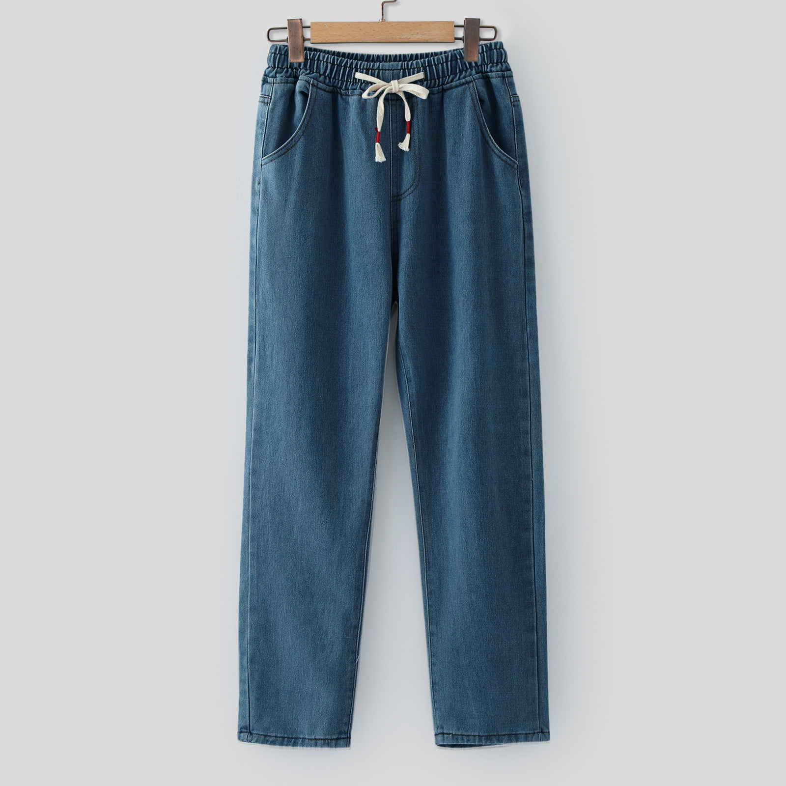 adviicd Men Pants Men Jeans Men's Relaxed Fit Classic Jeans - Loose Fashion  Baggy Comfort Plain Pants Blue 3X-Large