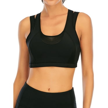 FUTATA High Impact Sports Bras For Women Padded Yoga Bras Seamless Racerback Push Up Bras Sexy Back Workout Gym Running Bras Crop Tops,Black Gray Red