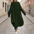 thumbnail image 5 of Otvok Womens Oversized Long Sleeve Knit Cardigan, Ladies Diamond Cable Knit Open Front Maxi Length Casual Sweater Coat, 5 of 7
