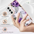 thumbnail image 2 of Nalacover Slim Case for Samsung Galaxy S24 Plus, Fish Scale Marble Pattern Phone Case for Women Girls Compatible with MagSafe, TPU Shockproof Scratch Resistant Protection Cover, Purple Floral, 2 of 5