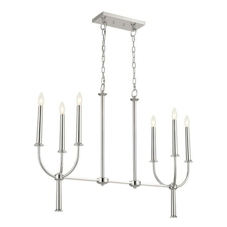 

Kichler 52495 Florence 6 Light 43 Wide Taper Candle Style Chandelier - Nickel