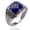 Blue, variant on Unisex Alloy Ring With Gem Inlay Retro Geometric European American Design Travel Gift For Anniversary Wear Now