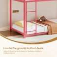 thumbnail image 5 of Zimtown Twin-over-Twin Bunk Bed, Low Profile Junior Bunk Bed Frame, Pink, 5 of 10
