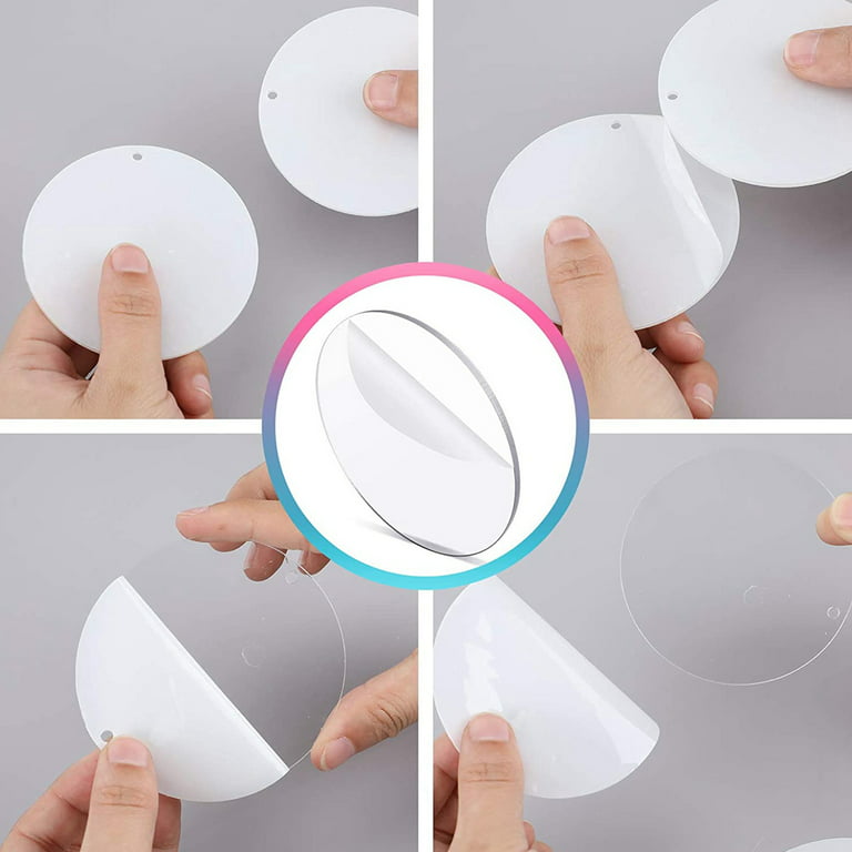 HTVRONT Acrylic Ornament Blanks 50PCS - 3inchx1.5mm Birthday Decorations  White Acrylic Ornament Blanks with Hole - Round Acrylic Blanks for Vinyl,  Sticker, Paint, Engraving