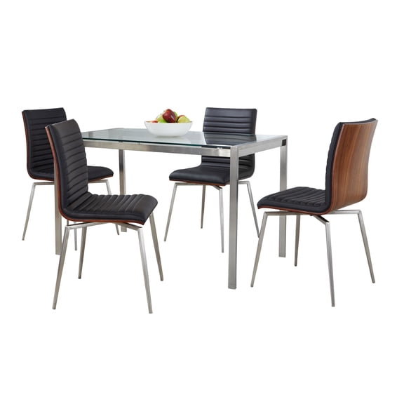 Fuji-Mason Swivel Dining Set - 5 Piece, Small Dining Table Set for 4, Kitchen Table Chairs Set of 4, Kitchen & Dining Room Sets, Kitchen Table Sets, Dining Room Table Set for 4