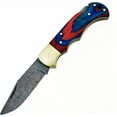 thumbnail image 2 of Custom Handmade Damascus Steel Folding Knife/Pocket Knife SS-17482(Red and Blue Colored Wood) (Black), 2 of 9