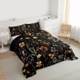 thumbnail image 3 of Homewish Country Floral Queen Comforter Set,Rustic Plant Bedding Sets,Yellow Black Bedding Comforter Set For Girls Kids,Breathable Home Decor Reversible,3-Piece, 3 of 8