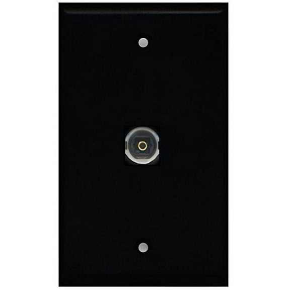 RiteAV Toslink (Black) Wall Plate 1 Gang Flat Black