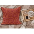 thumbnail image 2 of Floral Fluffy Throw Pillow Cushion Cover, Modern Design with Geometrical Bold Line Flowers Image, Rectangle Accent Pillow Case, 36" x 16", Scarlet and Maroon, by Ambesonne, 2 of 5
