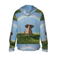 thumbnail image 2 of Goofa Elephant Dog Printed Women's UPF 50+ Sun Protection Hoodie Jacket Lightweight Long Sleeve Sun Shirt for Women with Pocket Hiking Outdoor-Small, 2 of 9