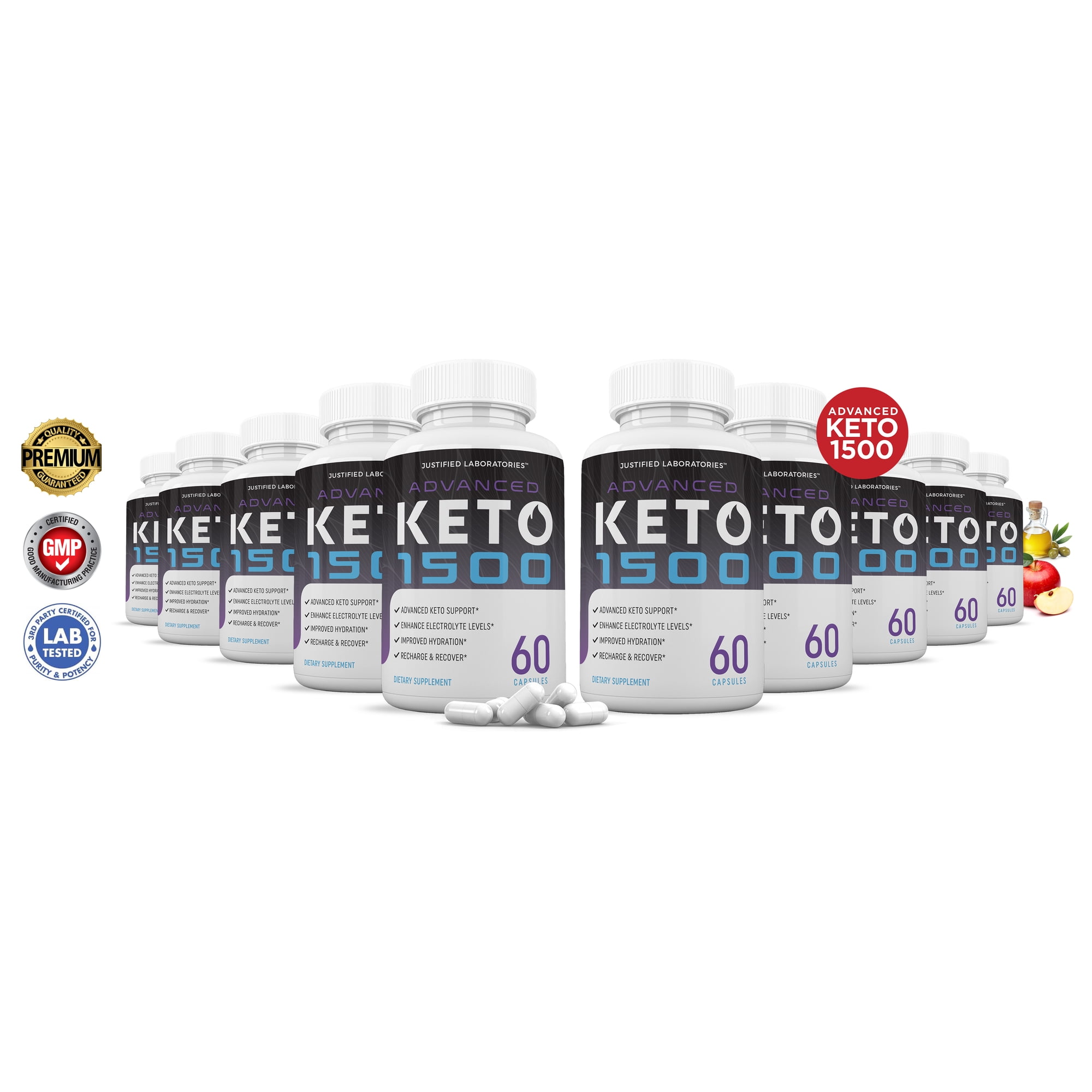 (10 Pack) Keto 1500 Keto ACV Pills 1275mg Alternative to Gummies Dietary Supplement 600 Capsules