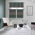 thumbnail image 5 of Abstract Geometric Kitchen Curtains Valances and Tiers Set of 3 Art Blue Red Gradient Texture Tier Curtains and Valance with Rod Pocket for Small Windows, 27.5"x24", 5 of 9