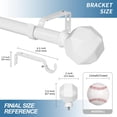 thumbnail image 3 of Urbanest Adjustable Single Curtain Rod Set Mason Finials – 3/4-Inch Diameter, With Glossy White Rod, 28–48 Inches, 3 of 6