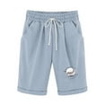 thumbnail image 4 of LYXSSBYX Womens Shorts with Pockets Clearance Women's Shorts Cotton and Linen Fashionable Printing Elastic Waist 5-inch Pants Drawstring 5-inch Shorts, 4 of 4
