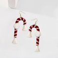 thumbnail image 3 of Weave Earrings Christmas Series Bohemian Santa Gifts For Festive Women Red Cane------Product code 61712, 3 of 5