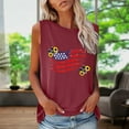 thumbnail image 2 of OAVQHLG3B Summer Tops for Women 4th of July Outfits for Women Patriotic ShirtsWomen's Fashion Round Neck Independence Day Printing Sleeveless Tops, 2 of 4